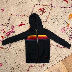 NWOT Aviator Nation KID'S 5 STRIPE HOODIE - CHARCOAL